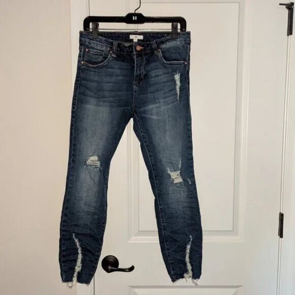 *3 FOR $9* BP. Ripped High Waist Stretchy Ankle Skinny Frayed Hem Jeans Pants 8 - Picture 1 of 2